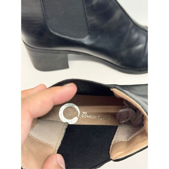 Journee Collection Nigella Booties Size 11 Black Vegan Leather Zip Block Heel - Picture 9 of 12